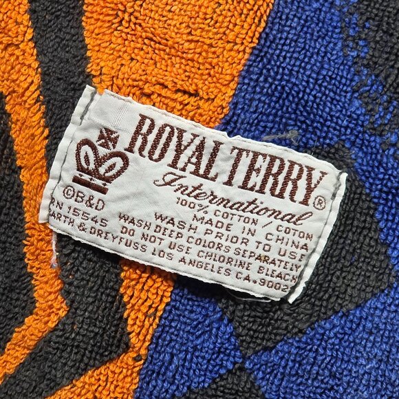 Royal Terry International Cotton Multi Color Bath Towel Abstract Patchwork - Picture 3 of 10